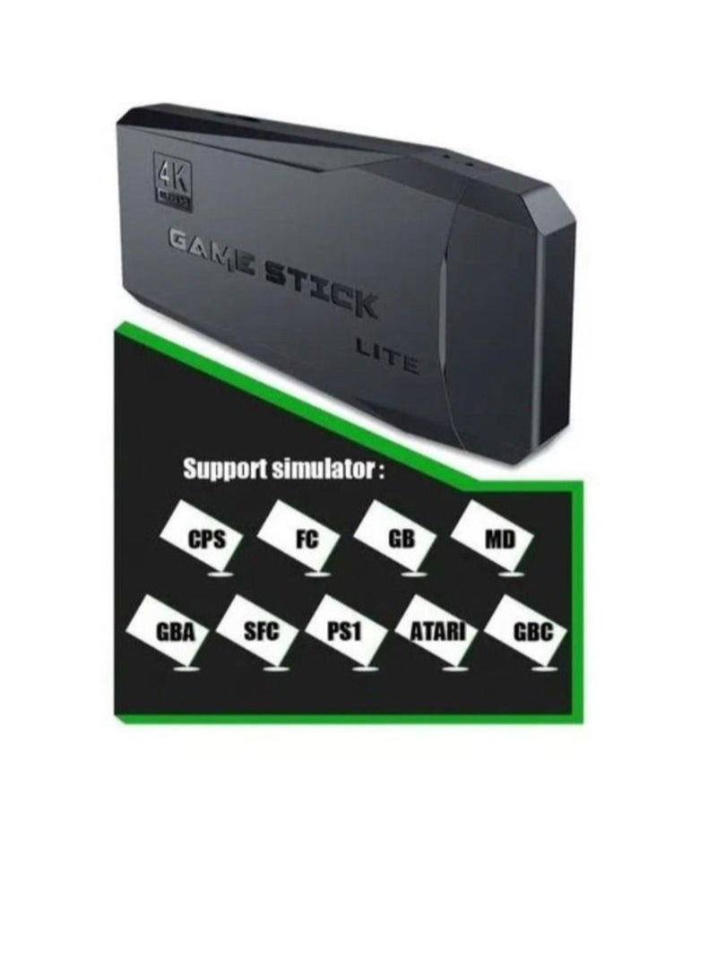 وحدة تحكم لألعاب الفيديو بدقة 4K عالية الدقة ، ووحدات تحكم لاسلكية مزدوجة 2.4 جيجا ، وعصا ألعاب فيديو للتوصيل والتشغيل ، و 10000 لعبة مدمجة ، ووحدة تحكم ألعاب محمولة باليد - Image 4