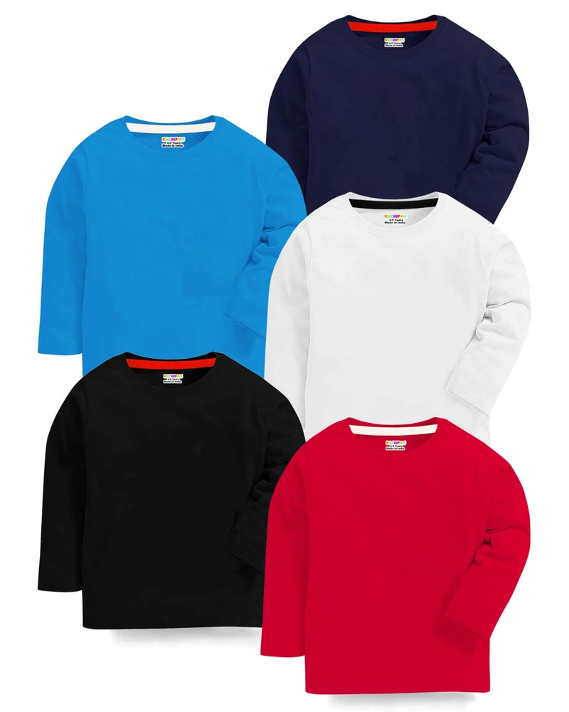 Kuchipoo Boys Regular Fit Full Sleeves Cotton T-Shirts (KUC-TSHRT-561, 5-6 Years, Multi-Colored) - Image 1