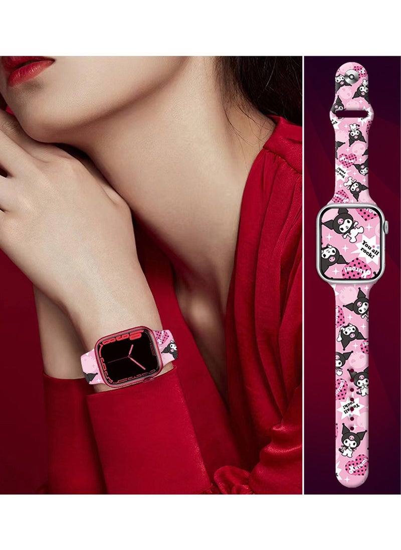 Generic - Bands Compatible with Apple Watch Band 38mm 40mm 41mm Women Men, Soft Silicone Sport Wristbands Replacement Strap for iWatch Series 9/8/7/6/5/4/3/2/1/SE/Hermès - Image 1