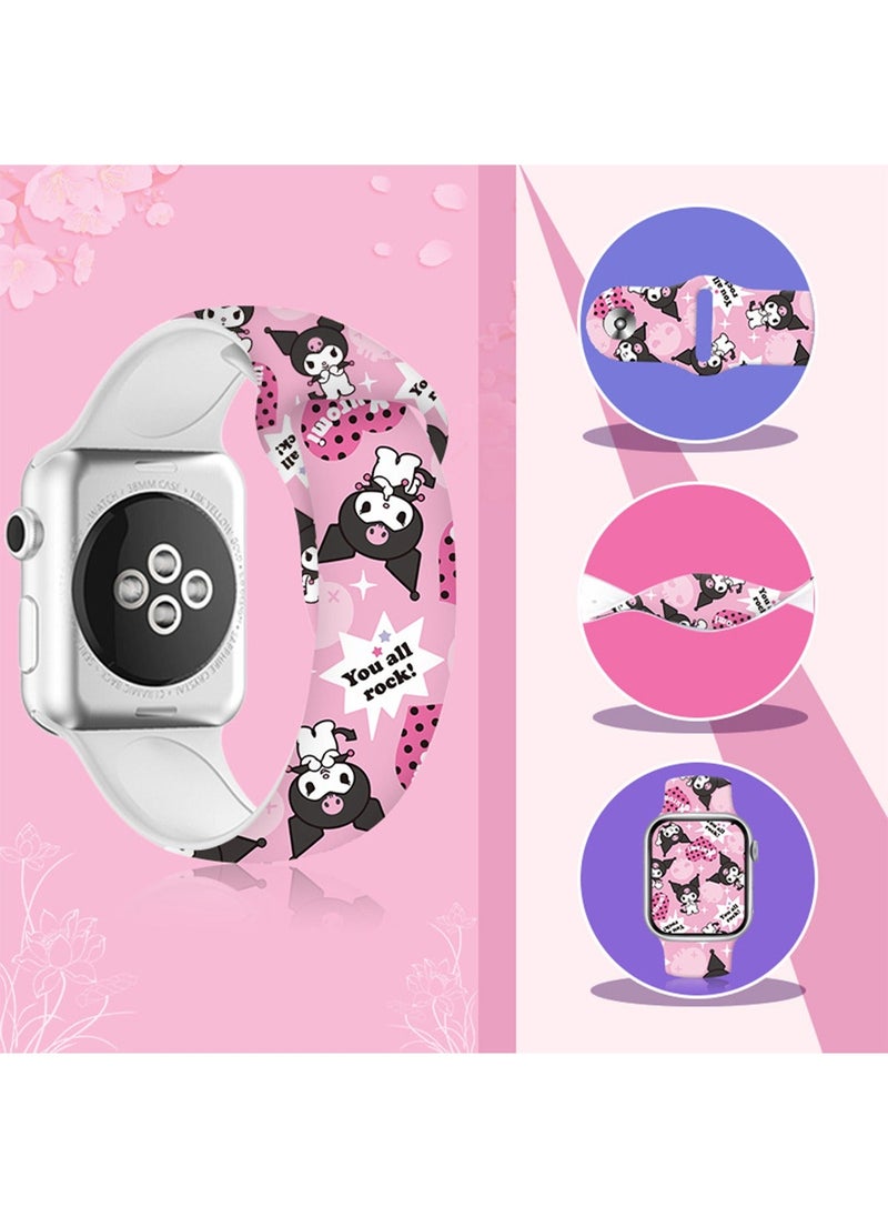 Generic - Bands Compatible with Apple Watch Band 38mm 40mm 41mm Women Men, Soft Silicone Sport Wristbands Replacement Strap for iWatch Series 9/8/7/6/5/4/3/2/1/SE/Hermès - Image 1