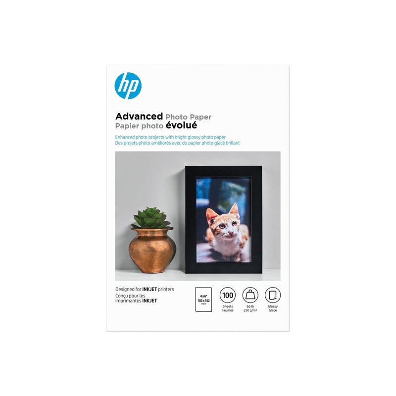 HP ورق صور HP متقدم لامع مقاس 4x6 في 100 ورقة (Q6638A) - Image 4