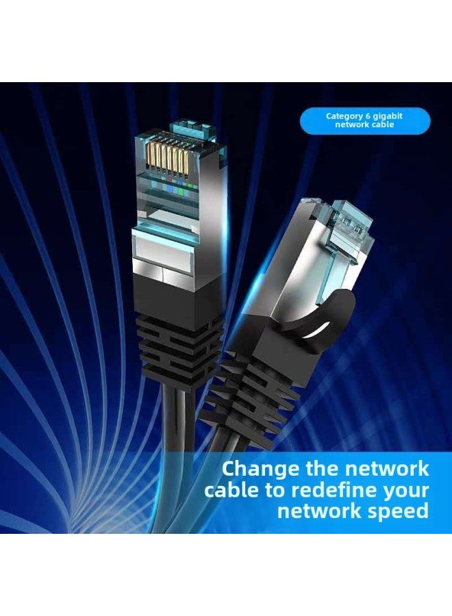 Six Types Of Gigabit Shielded Wire Finished Network Cable 1 Meter Gigabit Network Cable 1 Meter 2 Meter 3 Meter 5 Meter 10 Meter Jumper Wholesale-Color:Black-Line Length:50M - Image 1