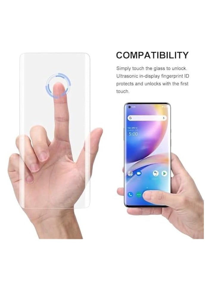 PROMASS - One plus 9 Pro Screen Protector, UV Tempered Glass [Exclusive Solution for Ultrasonic Fingerprint][Full Adhesive] [Fingerprint Sensor Compatible][Easy Install Kit] for 1+9 Pro - Image 1