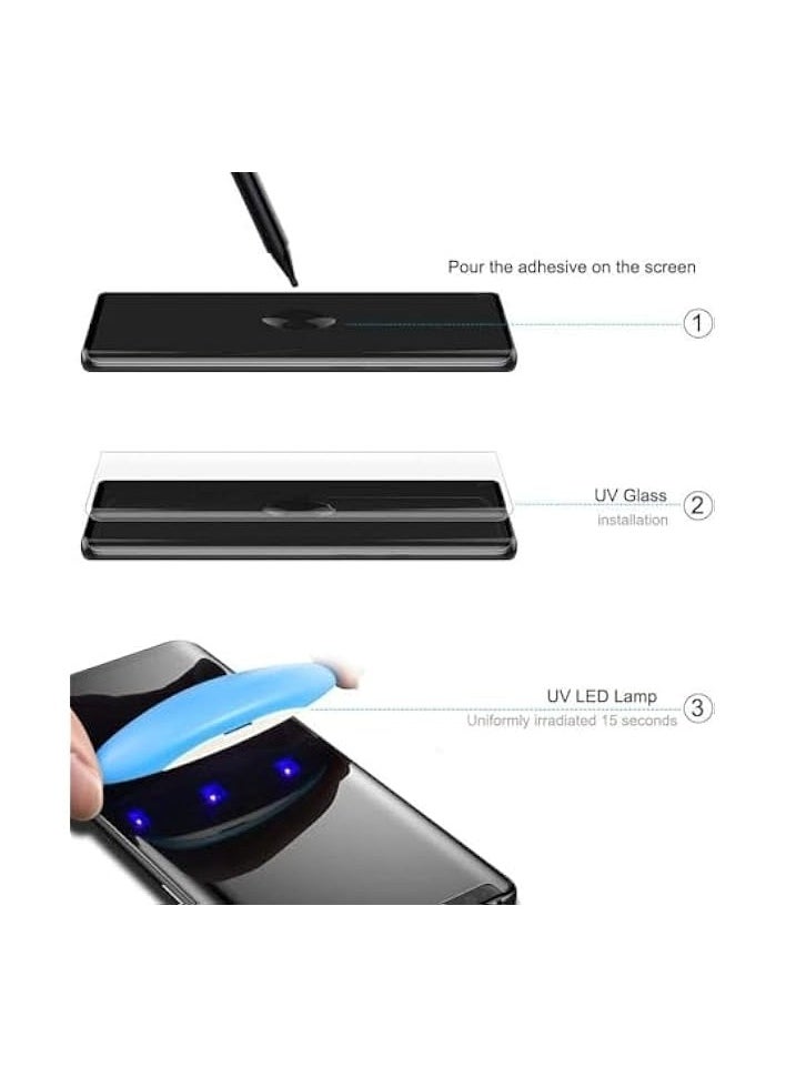 PROMASS - One plus 9 Pro Screen Protector, UV Tempered Glass [Exclusive Solution for Ultrasonic Fingerprint][Full Adhesive] [Fingerprint Sensor Compatible][Easy Install Kit] for 1+9 Pro - Image 1