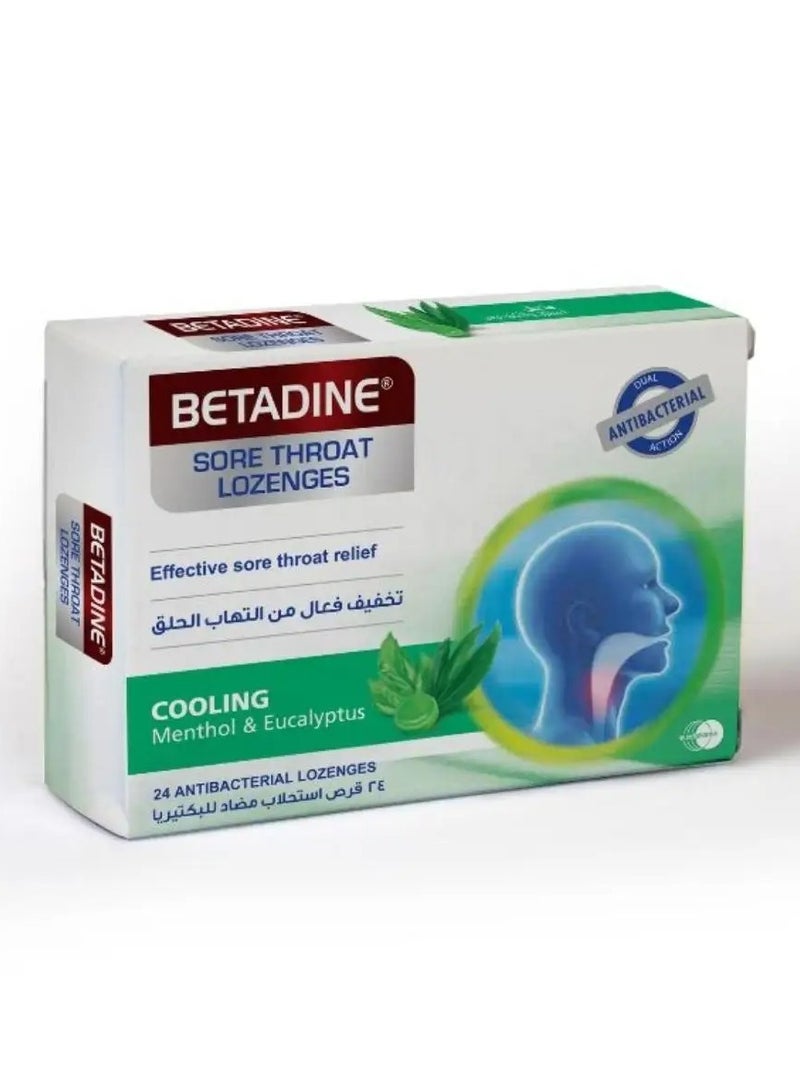 Betadine Sore Throat Lozenges Menthol&Euclyptus 24'S