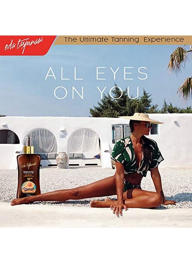 eda taspinar - Bronzing Protective Oil Tanning Protecting Oil Spray For Mediterranean Tan All Eyes On You! Spf 15 200 Ml (6.8 Oz) 1 Pack - Image 1