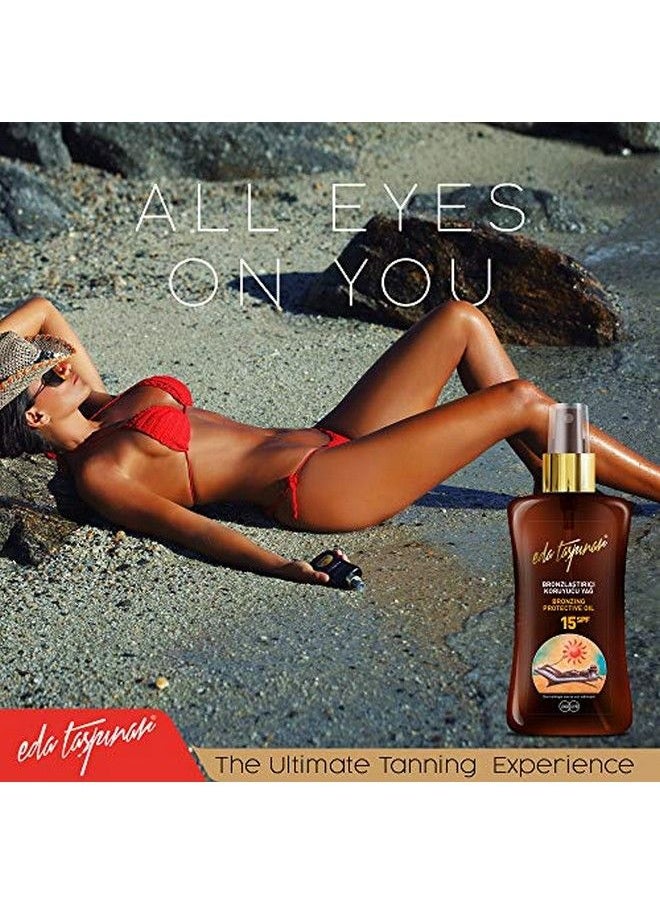 eda taspinar - Bronzing Protective Oil Tanning Protecting Oil Spray For Mediterranean Tan All Eyes On You! Spf 15 200 Ml (6.8 Oz) 1 Pack - Image 1