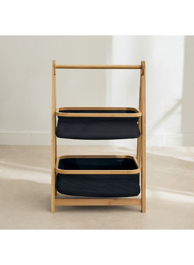 Home Box Oxford 2-Tier Storage Basket with Bamboo 43 x 70 x 34 cm  - Image 2
