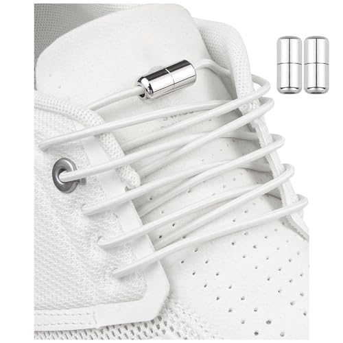 Endoto Elastic Shoe laces for ON Cloud No Tie Stretchy Bungee Replacement Shoelaces Strings for ShoesWhiteSize38Inch - Image 1