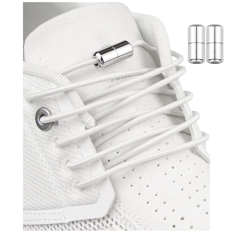 Endoto Elastic Shoe laces for ON Cloud No Tie Stretchy Bungee Replacement Shoelaces Strings for ShoesWhiteSize38Inch - Image 2