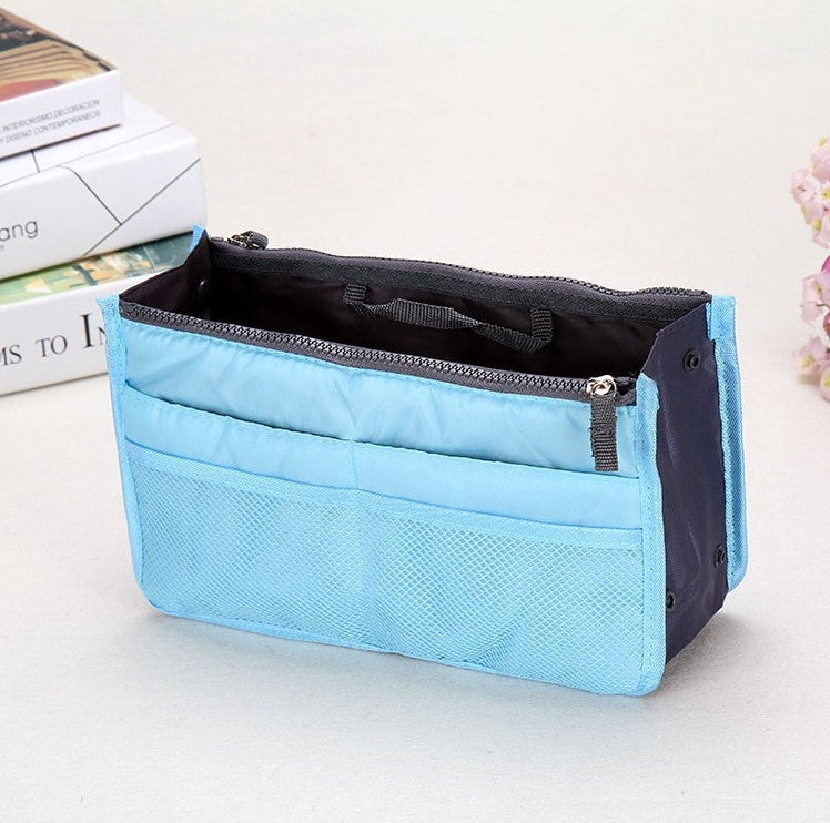 Large Capacity Tote Womens Portable Cosmetic Bag sky blue
