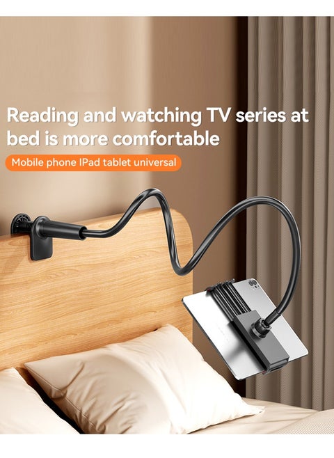 1pc Cell Phone Clip On Stand Holder - With Grip Flexible Long Arm Lazy Bracket Mount Clamp For IPhone 15 Pro Max, 12 13 14