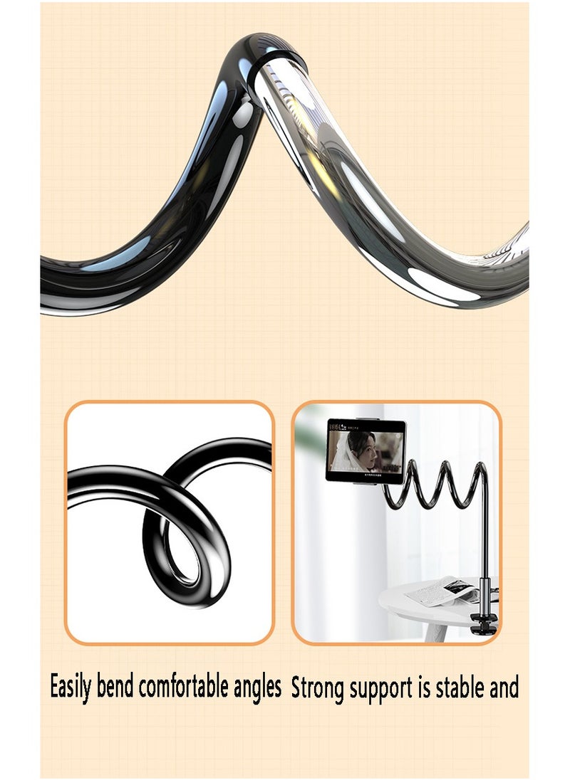 1pc Cell Phone Clip On Stand Holder - With Grip Flexible Long Arm Lazy Bracket Mount Clamp For IPhone 15 Pro Max, 12 13 14