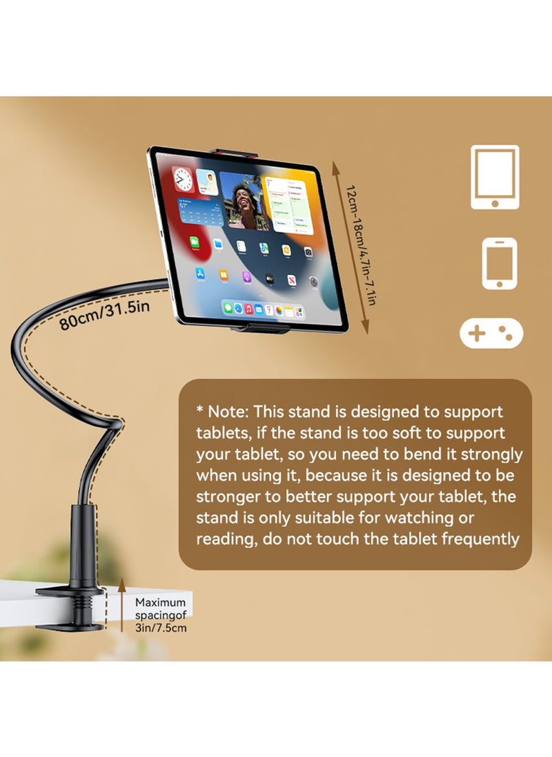 1pc Cell Phone Clip On Stand Holder - With Grip Flexible Long Arm Lazy Bracket Mount Clamp For IPhone 15 Pro Max, 12 13 14
