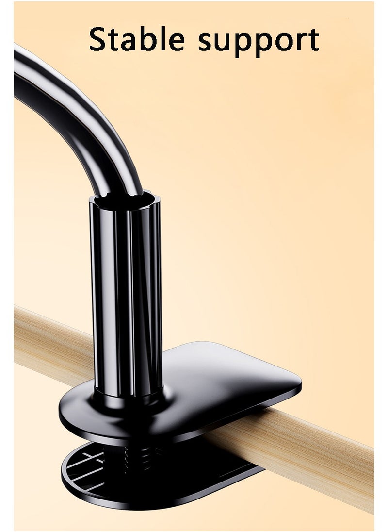 1pc Cell Phone Clip On Stand Holder - With Grip Flexible Long Arm Lazy Bracket Mount Clamp For IPhone 15 Pro Max, 12 13 14