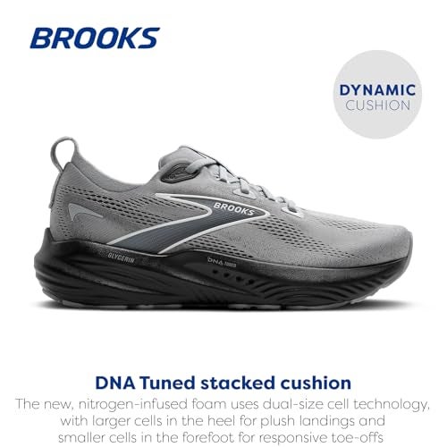 Brooks Men’s Glycerin 22 Neutral Running Shoe - Primer Gray/Ebony/Bluewash - 9.5 X-Wide - Image 2
