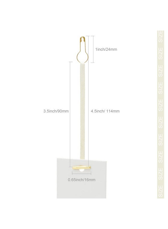 ريناشد 4.5 بوصة 500 قطعة من مثبتات العلامات المعلقة المصنوعة من الحرير وخيوط الساتان ودبوس الأمان وشوكة سهلة وسريعة التركيب (بيج) - Image 2