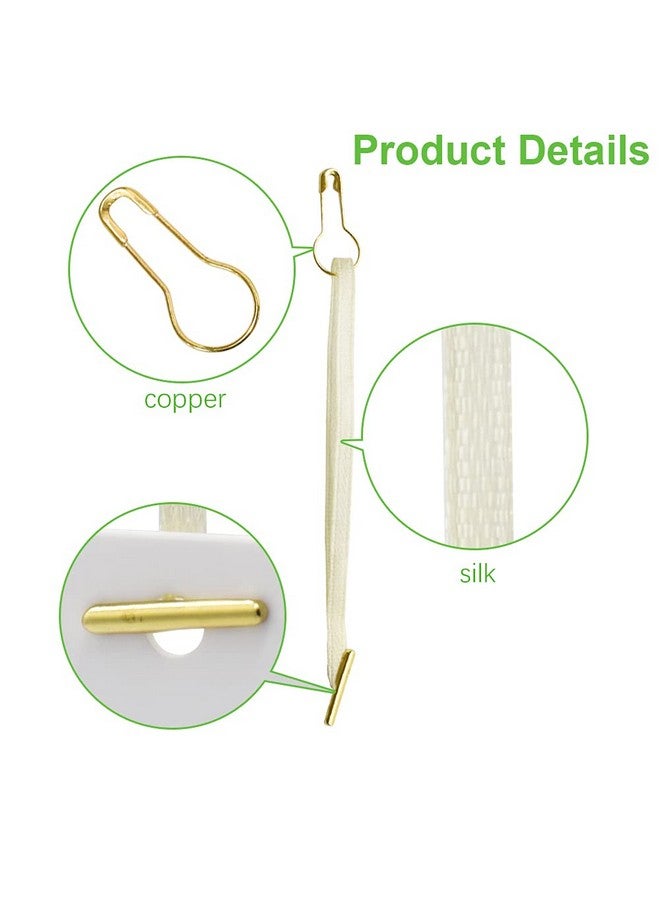 ريناشد 4.5 بوصة 500 قطعة من مثبتات العلامات المعلقة المصنوعة من الحرير وخيوط الساتان ودبوس الأمان وشوكة سهلة وسريعة التركيب (بيج) - Image 5