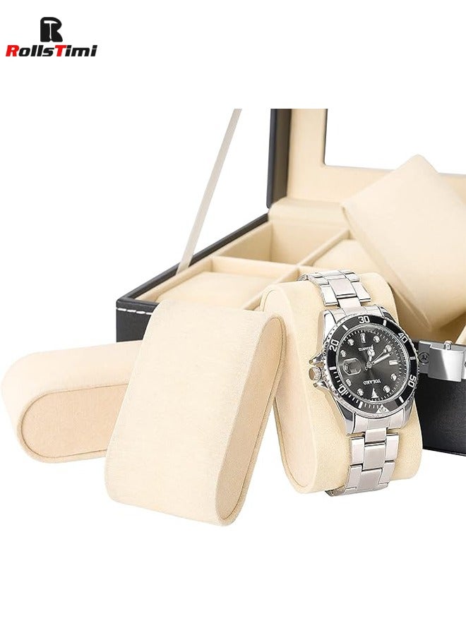 رولستيمي علبة ساعة ، حامل ساعة صندوق منظم ، 12 شبكة ساعة تخزين صينية عرض ، صندوق سفر مجوهرات سوداء - Image 5