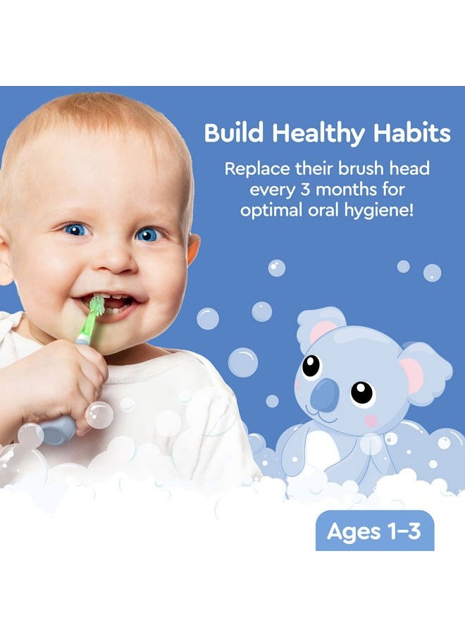 Brusheez Little 2-Pack Replacement Brush Heads - Safe & Gentle Electric Brush Heads for Ages 1-3 Toddlers' Sonic Toothbrush (Kiwi The Koala)  - Image 3