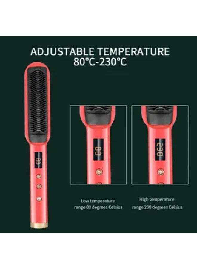 Cross-border hot-selling straightening comb, dual-use for straightening and curling hair, inner opening for bangs, styling, and adding volume. Amazon electric hot comb. - Image 3
