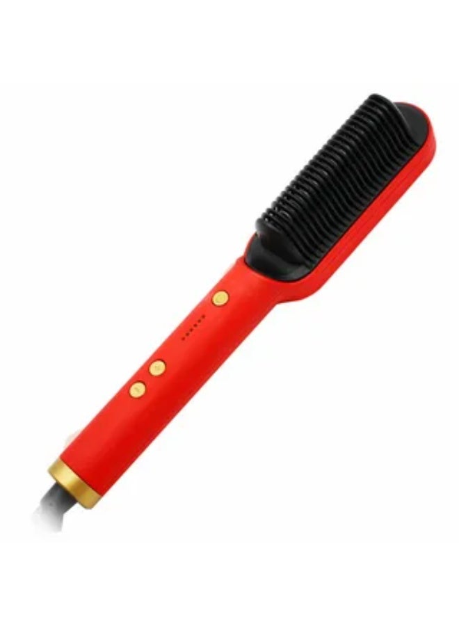 Cross-border hot-selling straightening comb, dual-use for straightening and curling hair, inner opening for bangs, styling, and adding volume. Amazon electric hot comb. - Image 5