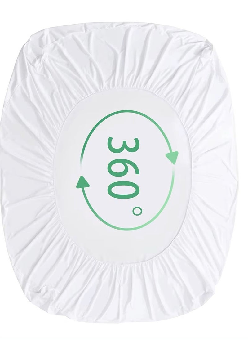 MAXQON Mattress Protector Cotton Terry Fabric 100%Waterproof , King/Queen/Double/Single Sizes, Color White  - Image 4