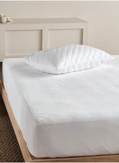 MAXQON Mattress Protector Cotton Terry Fabric 100%Waterproof , King/Queen/Double/Single Sizes, Color White  - Image 1