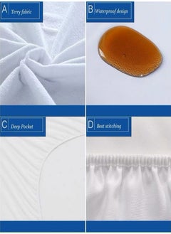 MAXQON Mattress Protector Cotton Terry Fabric 100%Waterproof , King/Queen/Double/Single Sizes, Color White  - Image 3