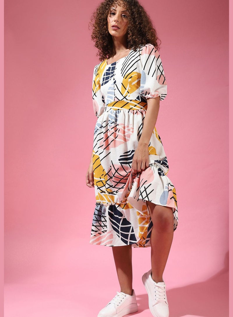 Campus Sutra Abstract Print Dress  - Image 1