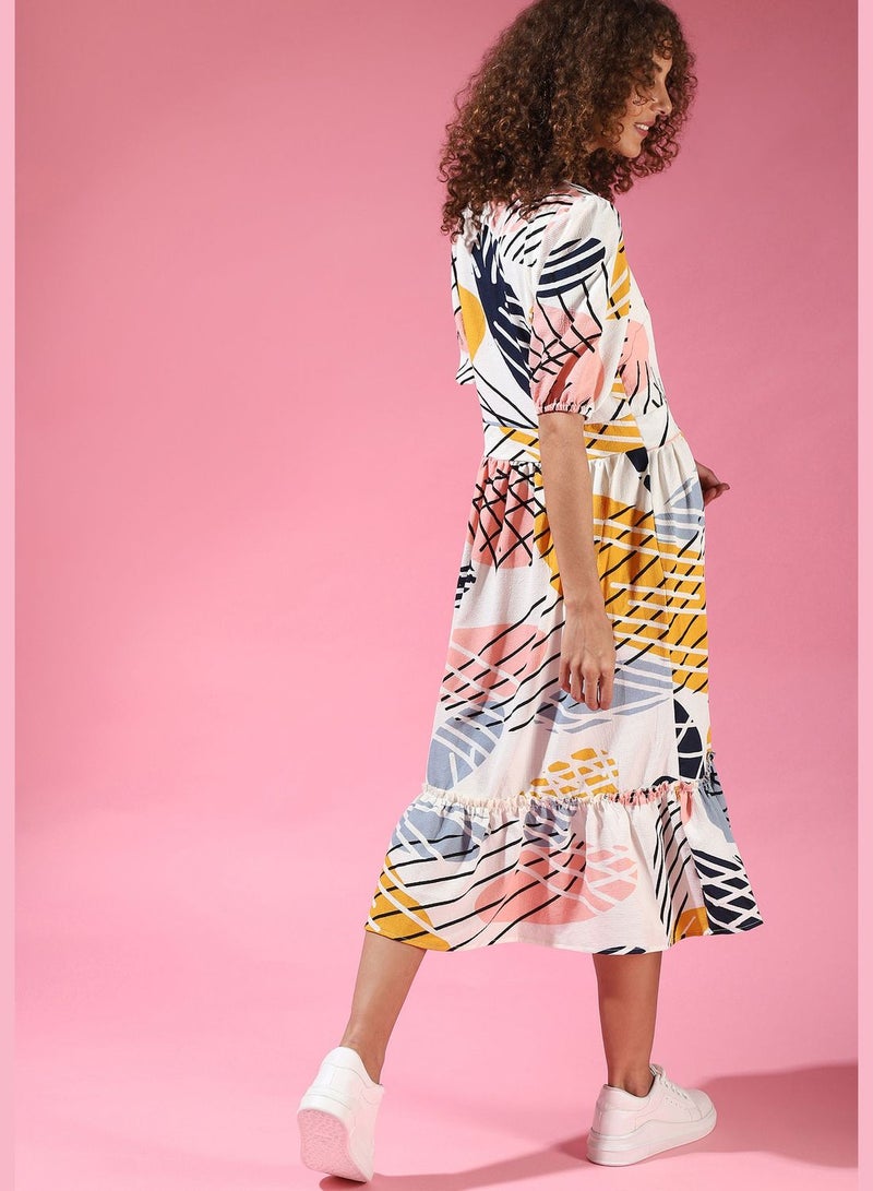 Campus Sutra Abstract Print Dress  - Image 5