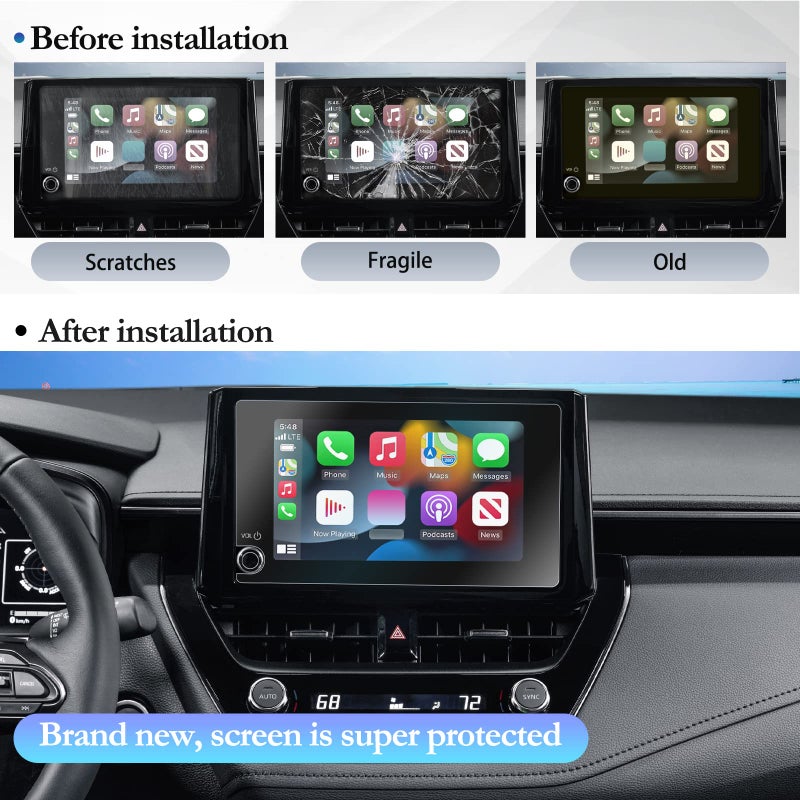 SKTU 2Pcs Screen Protector for 2023-2025 2026 Toyota Corolla/GR Corolla/Corolla Hybrid 8In Navigation 2024 2025 2026 Corolla Accessories HD Clear Anti-Scratch&Glare - Image 5