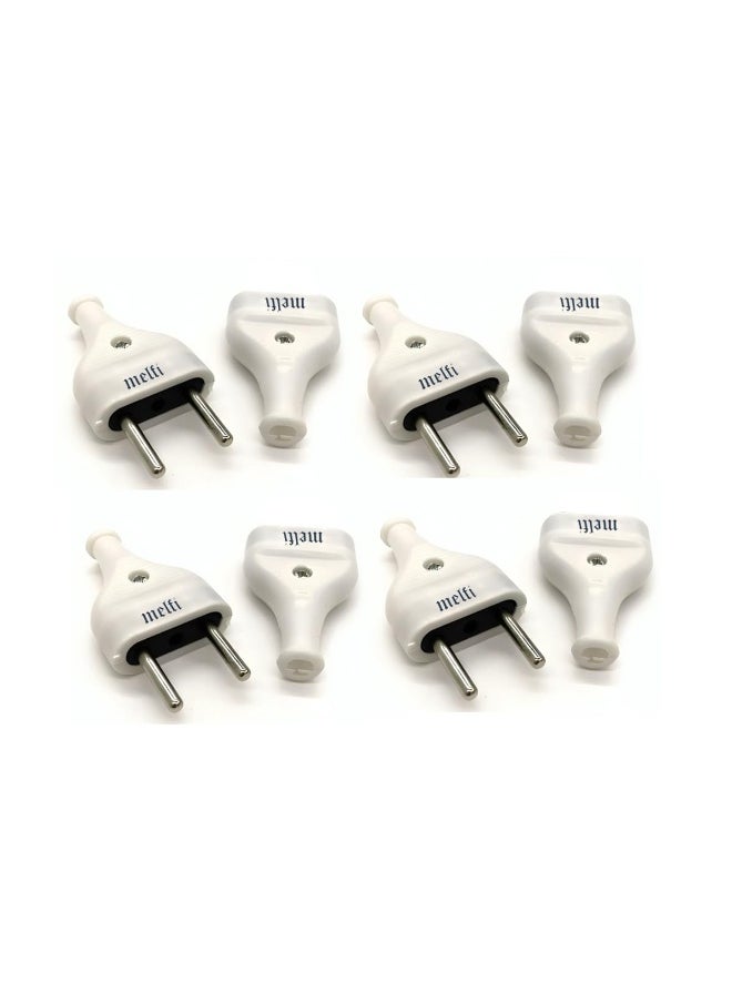 melfi Melfi 10A Bipolar White Plug â€“ Eu Round Two Pin Plug Of Male & Female Plug Socket  - Image 1