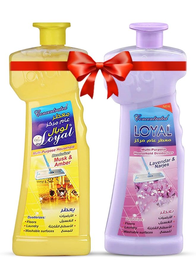 لويال معطر جو منزلي متعدد الاستخدامات، عبوتان سعة 700 مل، برائحة اللافندر والنرجس والمسك والعنبر