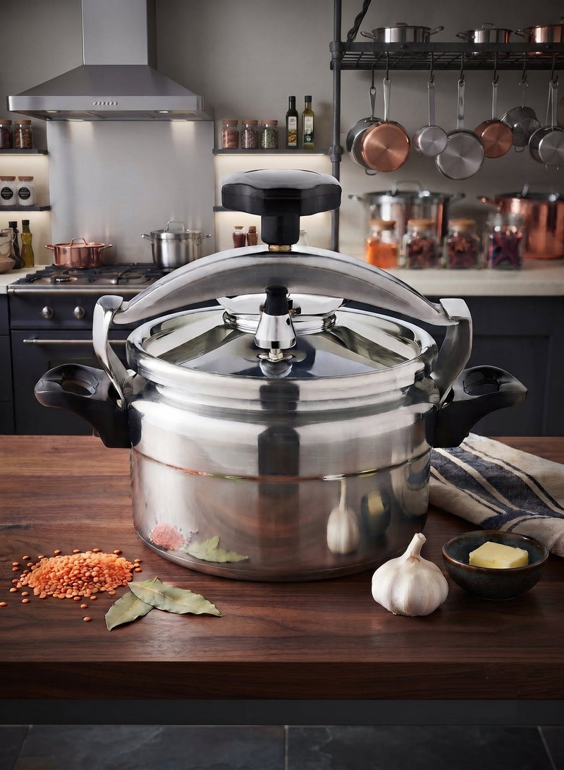 REFURA Aluminium Pressure Cooker | Pressure Pot | Arabic Cooker | Silver - Sizes from 3L to 15L - Image 1