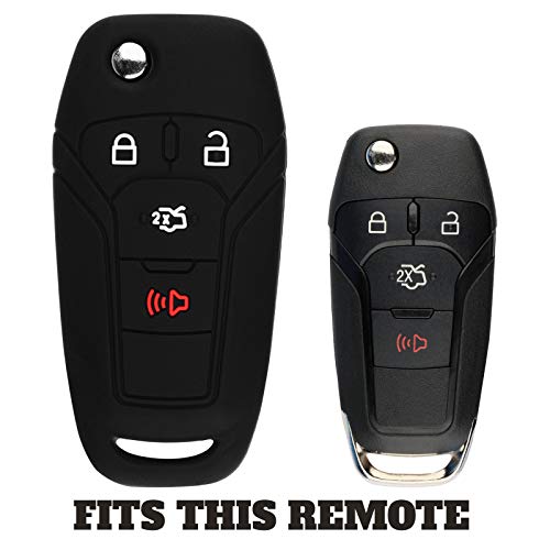 KeylessOption KeyGuardz Keyless Entry Remote Car Flip Key Fob Outer Shell Cover Soft Rubber Case for Ford Fusion N5F-A08TAA - Image 2