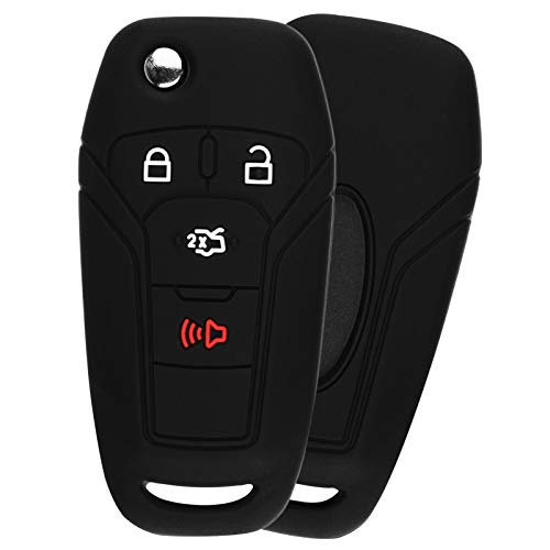 KeylessOption KeyGuardz Keyless Entry Remote Car Flip Key Fob Outer Shell Cover Soft Rubber Case for Ford Fusion N5F-A08TAA - Image 1