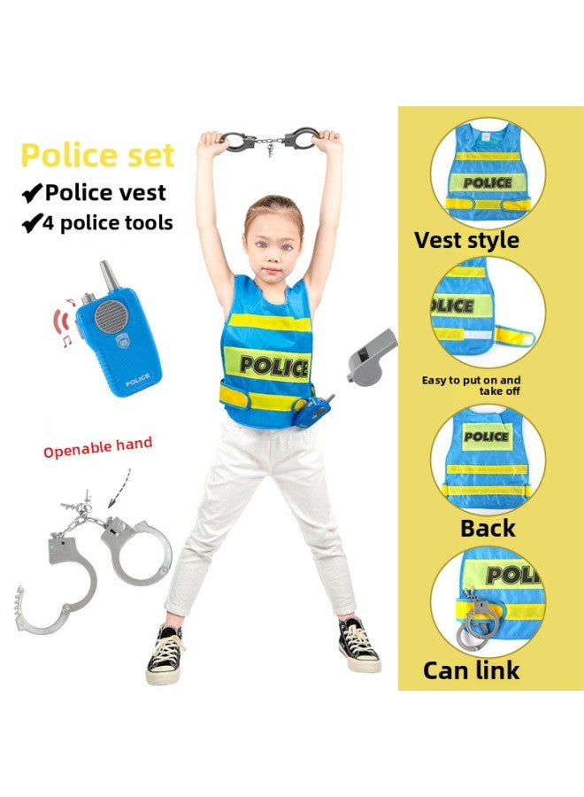 Loquat Source Role Costume Play Cosplay Kindergarten Performance Costume Fire Police Engineering Suit-Color:KN571 Police Vest 350g - Image 1