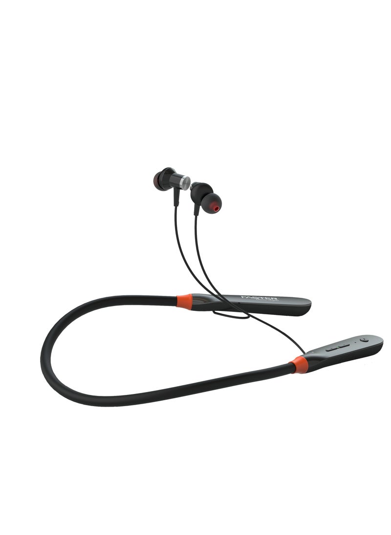 Faster - Bluetooth Neckband Headphones with 20 H Playtime,Crystal-Clear Calls, USB-C Fast Charging, Foldable & Lightweight Build Wireless neckband earphones with microphone, for running, training and gym - Image 1