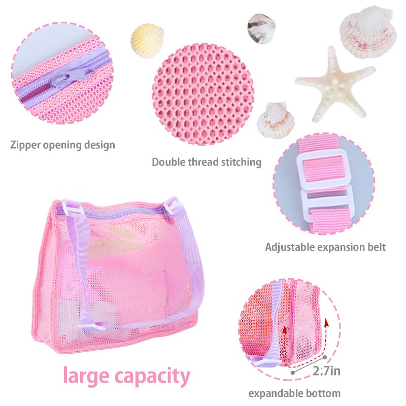 Tagitary Beach Sand Toys Set for Kids 3-10 with Bucket Watering Can Shovel Rake Sand Molds Beach Shell Bag - Image 4