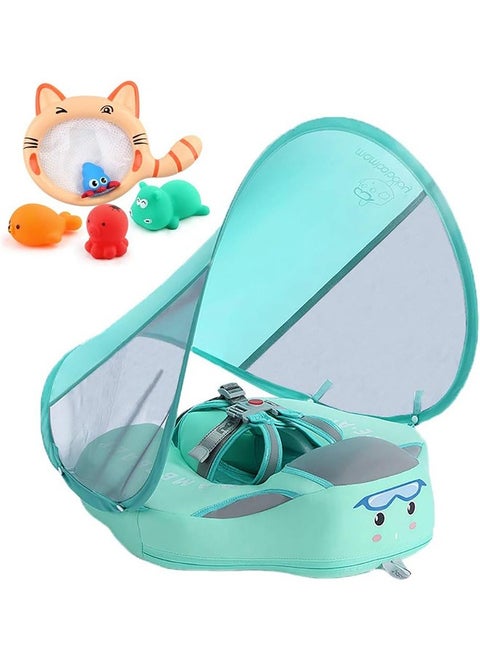 Newest Non-inflatable Baby Pool Float with Canopy and Solid Swimming Waist Ring