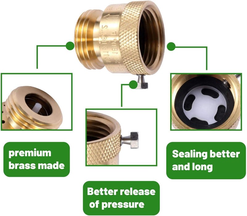 LitOrange 1 Pack Brass 3/4" Inch GHT Hose Bibb Connector Backflow Preventer Vacuum Breaker - Image 4