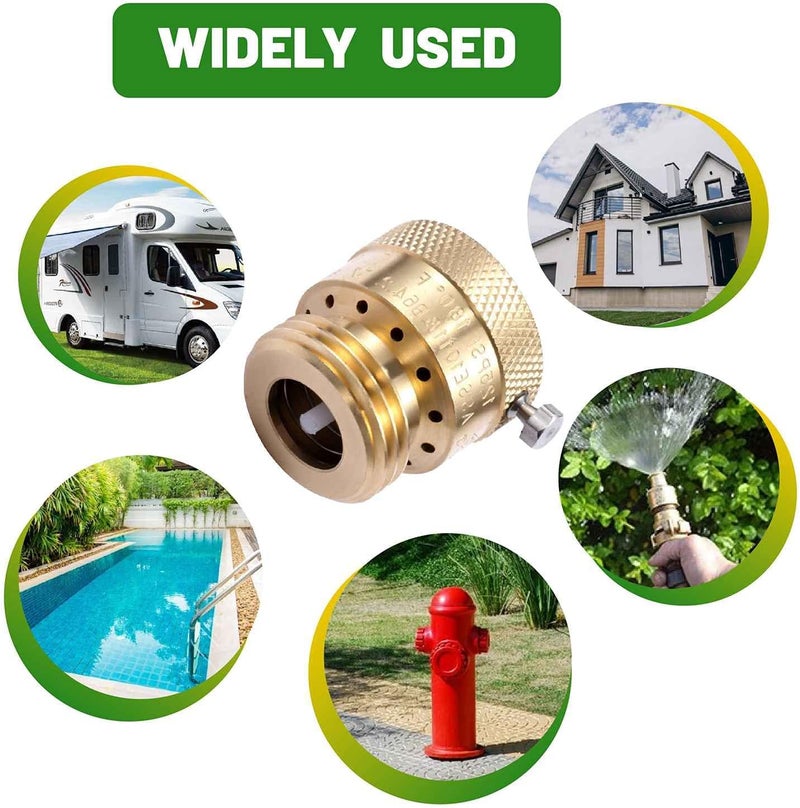 LitOrange 1 Pack Brass 3/4" Inch GHT Hose Bibb Connector Backflow Preventer Vacuum Breaker - Image 5