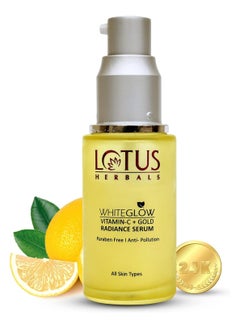 Lotus Lotus Herbals WhiteGlow Vitamin C and Gold Radiance Face Serum | For Dull & Dry Skin | Brightening & Hydrating | 30ml, Yellow  - Image 1