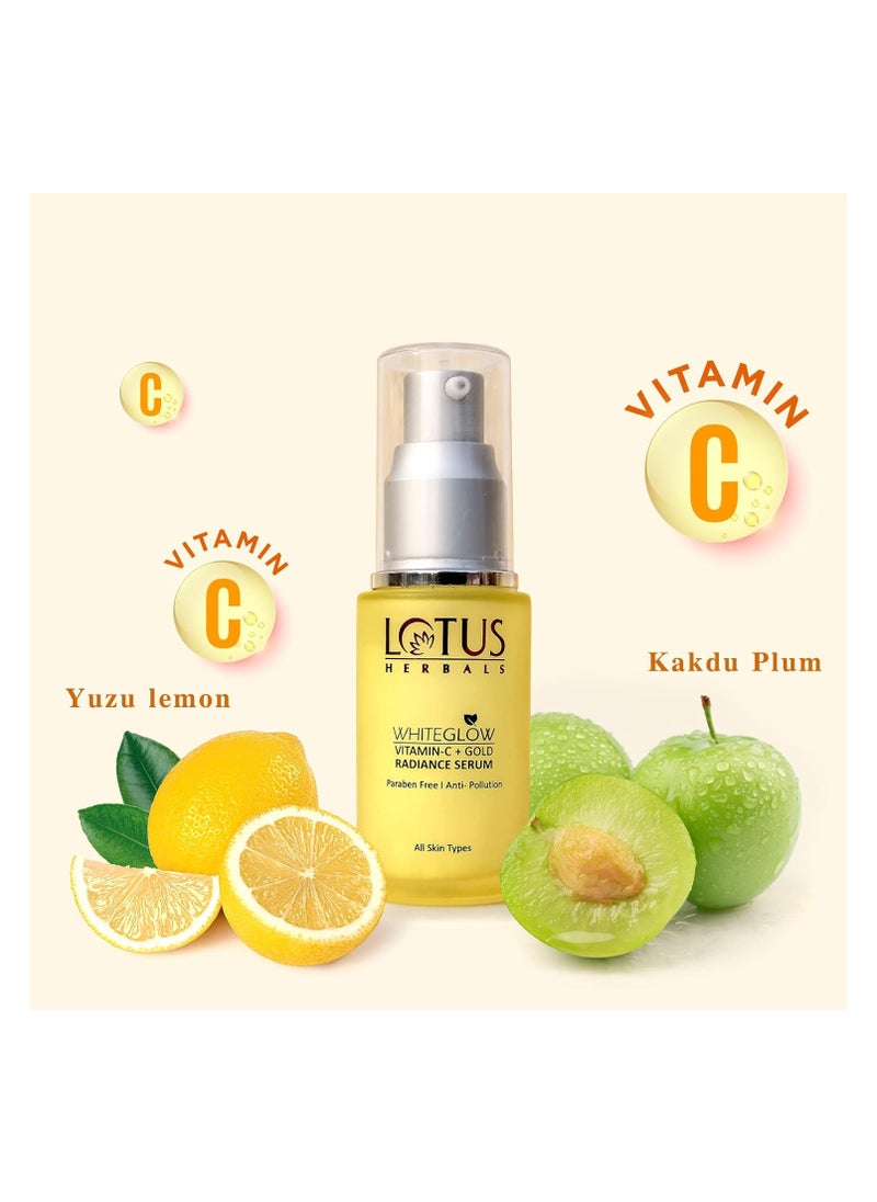 Lotus Herbals WhiteGlow Vitamin C and Gold Radiance Face Serum | For Dull & Dry Skin | Brightening & Hydrating | 30ml, Yellow - pzsku/ZB51239A72D8870C791C7Z/45/_/1709645231/3cc98c6b-d8c8-4b5e-9a06-3937bd81d772