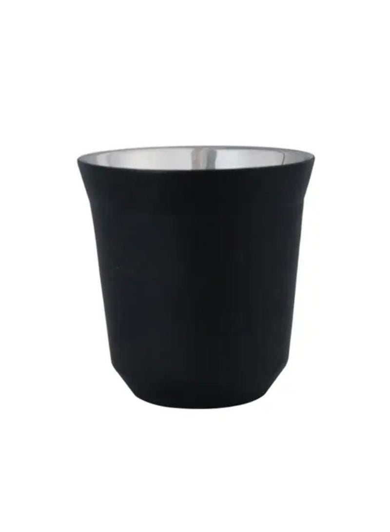 Liying Stainless Steel Espresso Cup Double Wall Insulated Coffee Mug 160ml Metal Cup for Milk, Tea Cups, Office Water Mugs (Black)  - Image 1