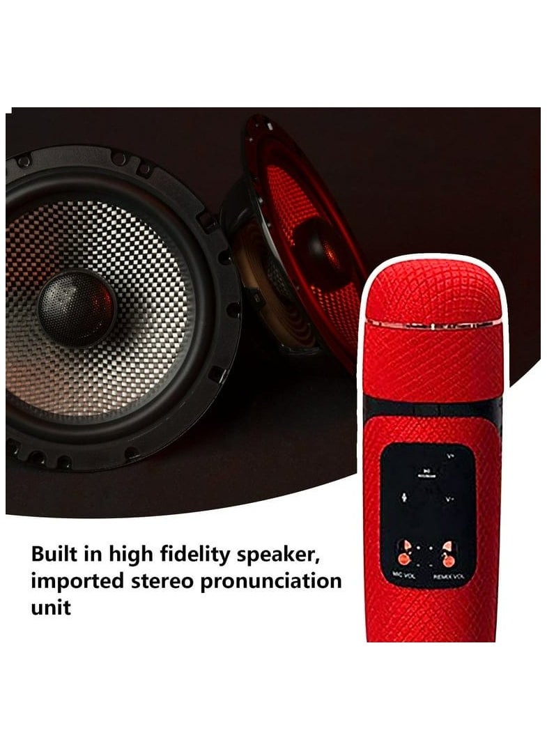 Generic Karaoke Wireless Microphone Portable For Kids And Adults Red  - Image 5