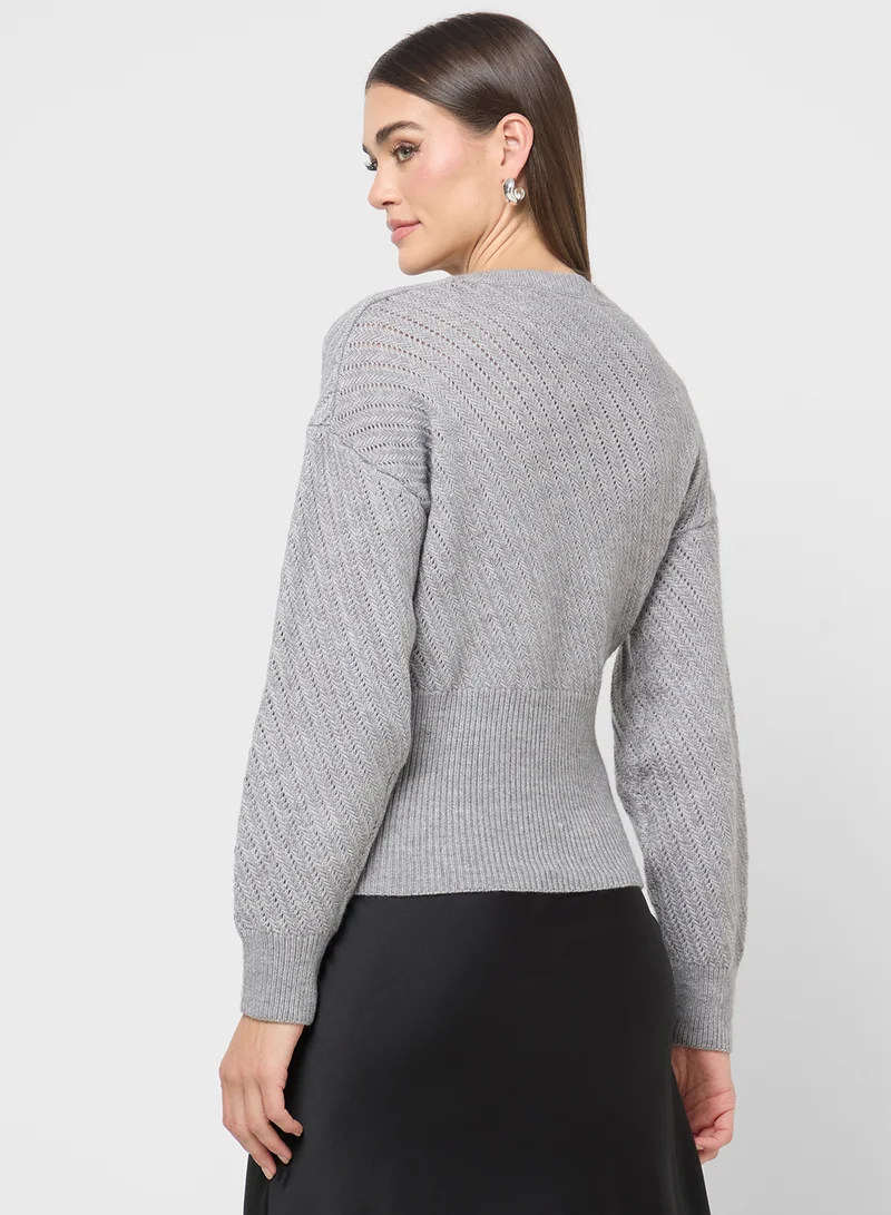 ايلا Cropped Round Neck Sweater