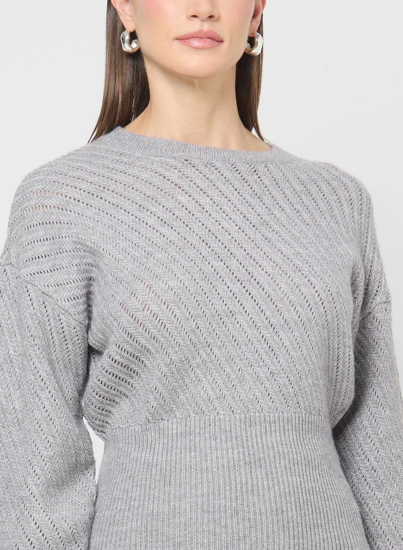ELLA Cropped Round Neck Sweater