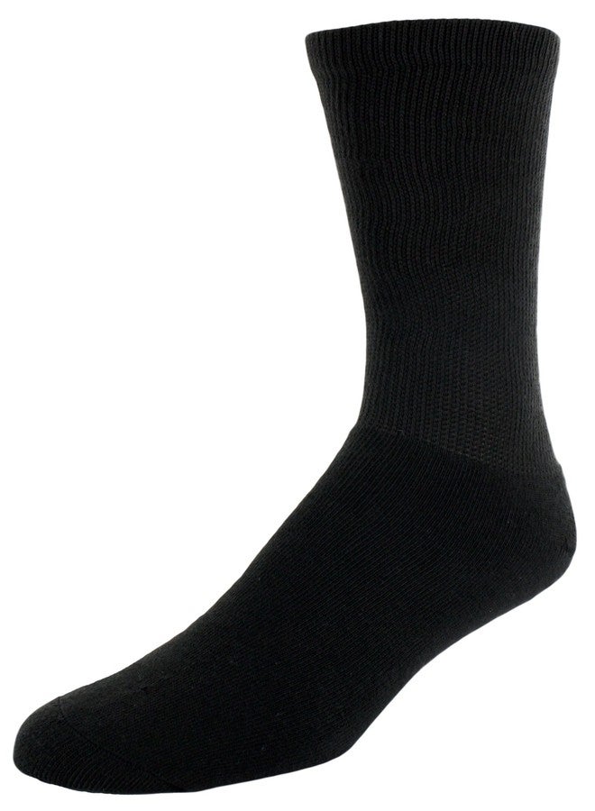 Sof Sole Cushioned Crew Socks Men's 4-8/Women's 5-10, Medium, Black (6 Pair)